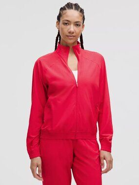 Lululemon Adapted State Perforated Track Jacket RED GLOW COLOR SIZE 6 NWT
